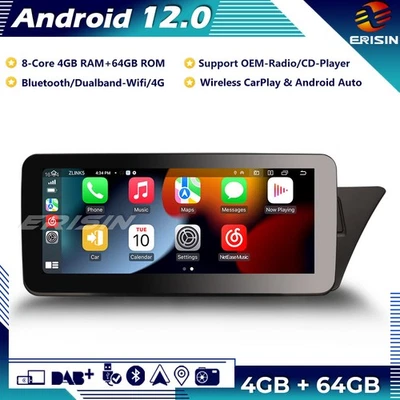 10.25" Android 13 Car Stereo Sat Nav CarPlay IPS DAB+ Wifi 64GB For Audi A4 RHD - Image 1 of 4