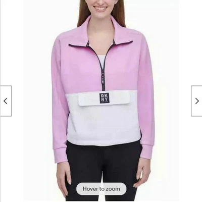 DKNY Women’s Half Zip Pullover Rosebud Pink Size Medium NWT - Image 1 of 3