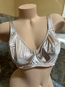 Vintage Bobbie Brooks 38C ungepolsterter Liquid Satin BH 3 Hakenverschluss Nylonmischung - Bild 1 von 20