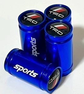 TRD TOYOTA Tire Air Valve Cap 4pcs Set Blue Brand new GAZOO RACING GR SPORT JPN - Picture 1 of 5