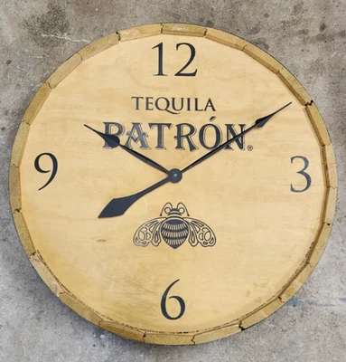 Patron Tequila Barrel Lid Wall Clock for Bar 23"x23" - Image 1 of 4