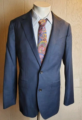 Bonobos Jetsetter Blazer Mens 38 L Bleu Wool Tailored Fit Sport Coat - Image 1 of 4