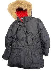 Tommy Hilfiger Daunenmantel Echtfell Kapuze Schwarz Damen Größe 2XL Winter Puffer - Bild 1 von 13