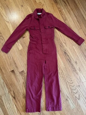 Madewell Coverall Utility Jumpsuit Womens Button Front One Piece Raspberry Sz 00 - Image 1 of 4