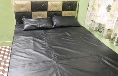 Lambskin Genuine Leather Bed Sheet with Pillow Cover for Single/Double Size Beds - Image 1 of 3