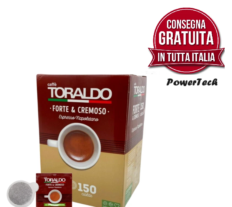 300 600 900 1200 Cialde Capsule caffè Toraldo Miscela Forte e Cremoso gratis