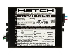 LUKE 70W METALLDAMPF-VORSCHALTGERÄT UL-GELISTET (MC70-1-F-120U) - Bild 1 von 1