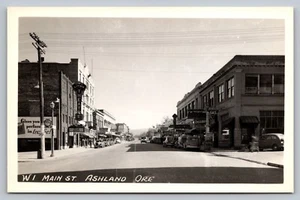 Postcard Main Street Ashland Oregon c1940s Coca-Cola JC Penney Drug Store 76 Gas - Picture 1 of 2