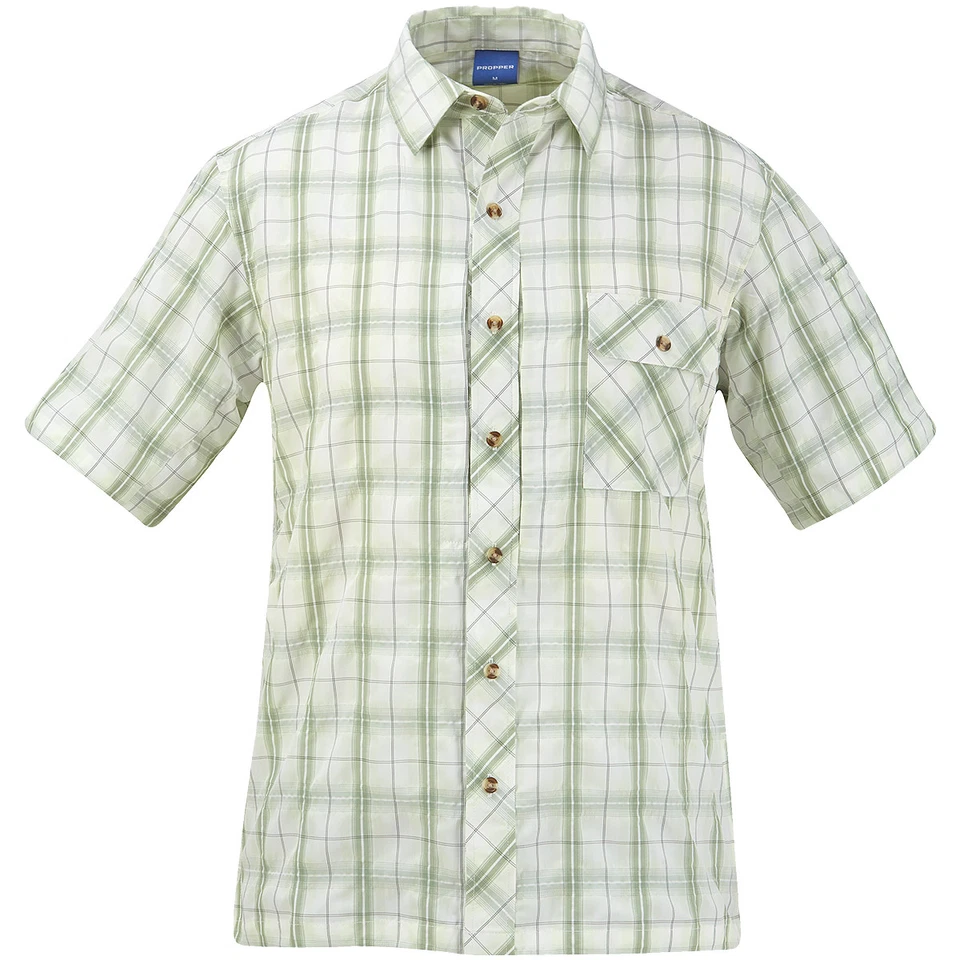 Propper Covert Bouton-Up Courte Manche Chemise Tactique Hommes Chasse Sage Plaid - Photo 1/1