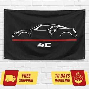 Bandera de regalo de cumpleaños para Alfa Romeo 4C 2019 Car Enthusiast 3x5 ft - Imagen 1 de 2