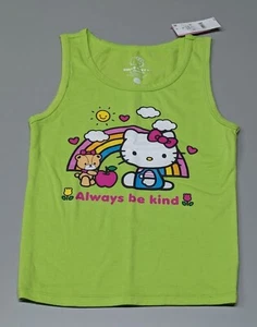 Junior Grafik Crop Always Be Kind Tanktop von Sanrio - limettengrün Hello Kitty - Bild 1 von 3