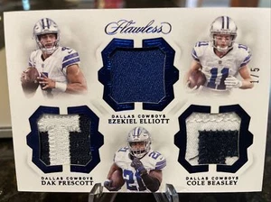 Panini Flawless Triple Patch 2018 1/5 Prescott Elliott Beasley Dallas Cowboys - Imagen 1 de 2
