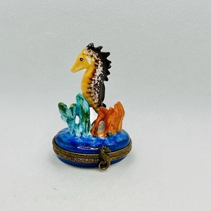 Colorful Seahorse ~ Limoges Trinket -Parry Vielle (1993) - Picture 1 of 8