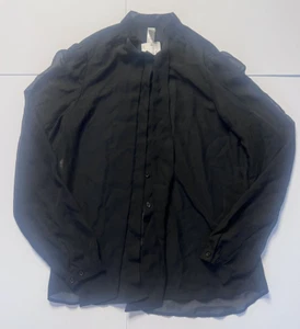 American Apparel | Black Chiffon Sheer Tie Blouse | Size XS - Picture 1 of 3