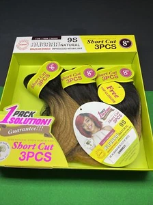 ALIBARA_Natural_Brazilian_Paquete_ Corto_Corte 3 piezas_BOB_CUT_8"_#OMBRE27 - Imagen 1 de 4