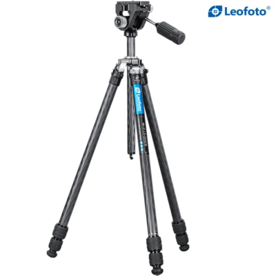 Leofoto LO-223CS+SW-02 Carbon Fiber Tripod + 2-Way Pan Head Kit for Binoculars - Image 1 of 4