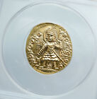 INDIA Kushano Sassan ian VASUDEVA GOLD Dinar Ancient Indian Coin SIVA NGC i88891