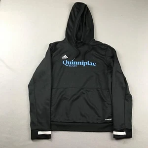 Adidas Quinnipiac Bobcats Rugby Hoodie Mens Medium Black AeroReady Hooded NCAA - Picture 1 of 9