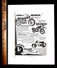 1962 Ducati Monza Bronco & Falcon 50 Vintage Motocykl Reklama Matted & Frame-Ready
