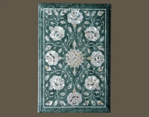 18" x 12" Green Marble Table Top Pietra Dura Handicraft work Home decor - Picture 1 of 1