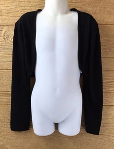 Knitworks Girls Sweater Shrug Size 10 Black Bolero Dressy Cropped Cardigan Top - Picture 1 of 7