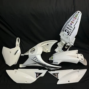 White Kawasaki Plastic Kit for Kawasaki: KLX110 (2010-2021), KLX110L KLX110R RL - Picture 1 of 24