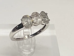 Sterling Silver 925 Ring Jewellery Rutile Quartz Size P - Picture 1 of 5