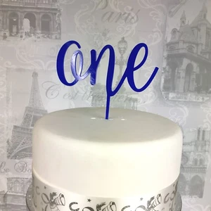 1st Birthday cake topper, One acrylic cake topper. 19 COLOURS - MADE IN THE UK - Picture 1 of 3