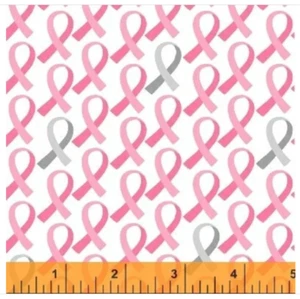 Cintas rosas, grises, tela para cáncer de mama, cualquier cosa es posible, Windham, 42142-2 - Imagen 1 de 1