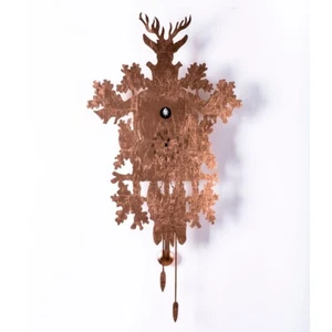 Reloj de cuco de pared moderno hoja de cobre CUCU 373 Domeniconi marca italiana - Imagen 1 de 1