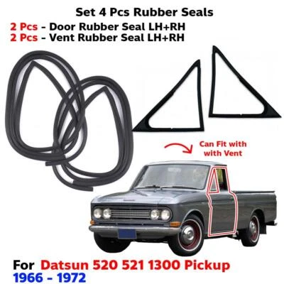 Fits Datsun L520 L521 1300 Pickup 1966 Weatherstrip Rubber Seal 4 PCS Door Seal Foto 1 de 4