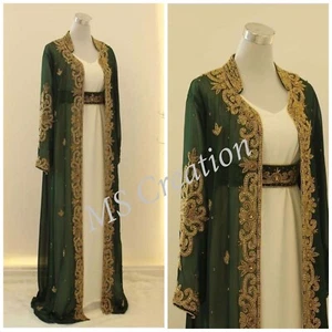 SALE New Wedding Dress Moroccan Dubai Kaftan Abaya Dress Very Fancy Long Gown460 - Picture 1 of 5