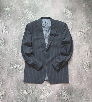Blazer Hugo Boss 52 Rayas Abotonadas Antiguo Dinero Chaqueta Abrigo Lujo 00s Foto 1 de 4