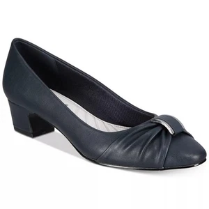 Easy Spirit Women Low Block Heel Pump Heels Eloise Size US 9.5WW Navy Blue - Picture 1 of 5