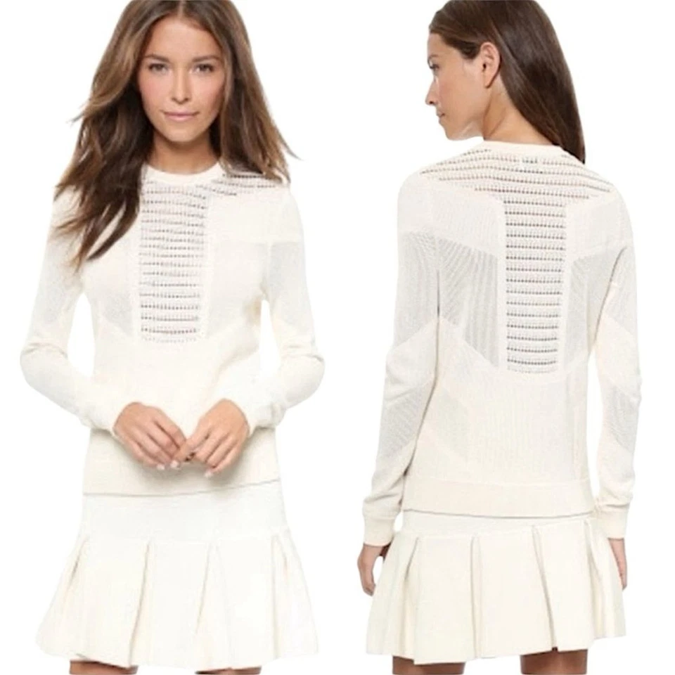 Suéter Perforado Torn by Ronny Kobo Faige Pointelle Talla S Foto 1 de 4