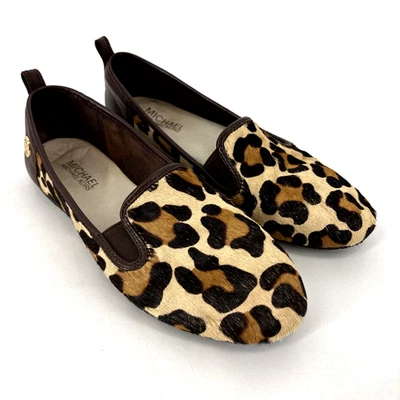 Zapato sin cordones Michael Kors para mujer estampado Merritt pelo de becerro cuero marrón talla 7,5 Foto 1 de 4