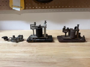 Vintage Telepraph Key and Sounder Lot Western Electric J H Bunnell Morse Code - Zdjęcie 1 z 7