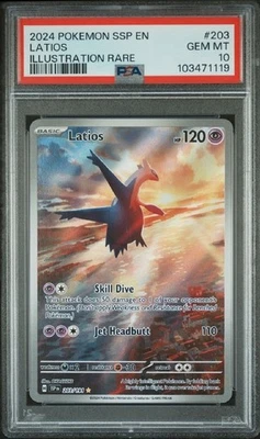 Pokémon Latios #203/191, Surging Sparks Illustration Rare, S&V PSA 10!!! - Image 1 of 2