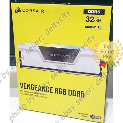 CORSAIR VENGEANCE RGB 32GB 2x16GB DDR5 6000 CL36 Desktop Memory Intel XMP SEALED - Image 1 of 2