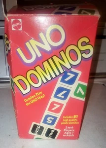 Vintage UNO Dominos Mattel 1994 Game Combination 81 Domino Tiles 2-6 Players 7+ - Picture 1 of 1