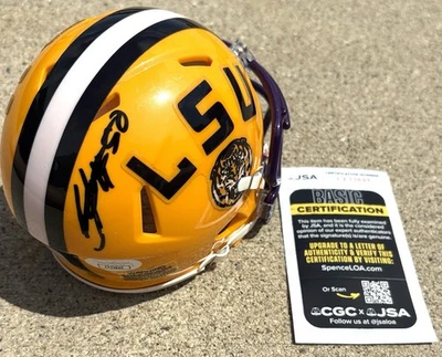 EMERY JONES LSU Tigers SIGNED Mini Helmet JSA COA BALTIMORE RAVENS - Image 1 of 4