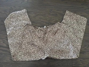George pj pants womens Xl 16/18 cheetah animal print pajama pants wide leg satin - Picture 1 of 6