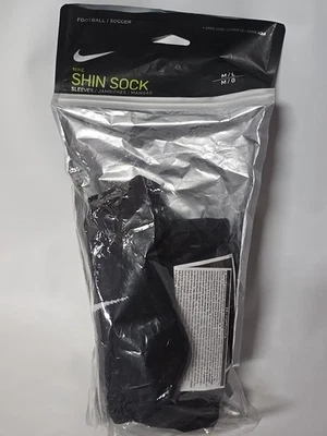 Nike Youth Shin Guard Socks Soccer Football  M/L Black All-in-One Shin Guard Soc - Image 1 of 4