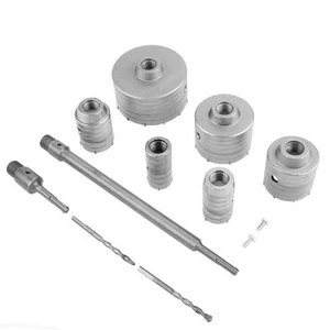 10pcs Concrete Hole Saw Kit, SDS Plus Extension Shank Mansonry Cement Wall Dr... - Picture 1 of 7