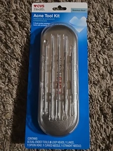 Kit de herramientas para el acné 5* acero inoxidable elimina puntos negros y puntos blancos- estuche protector - Imagen 1 de 2