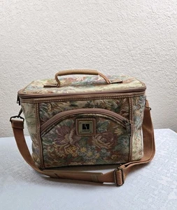 Vintage Freizeit Gepäck International Gobelin Zug Koffer Kosmetik Kosmetiktasche - Bild 1 von 13