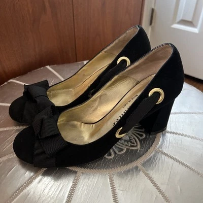 TACONES GRUESOS DE GAMUZA NEGROS BETTY MULLER talla 35,5 (5,5) Foto 1 de 4