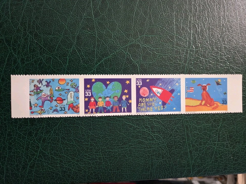 SFSTAMPS US Scott 3414-3417a Stampin' The Future Strip of 4 Stamps MNH 2000 - Image 1 of 1