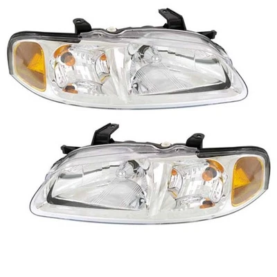 Juego de pares de faros delanteros con bombilla para 00-01 Sentra 1,8 L/2,0 L Foto 1 de 4
