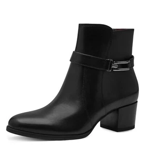 Botines De Mujer Invernales De Cuero Negro Tacón Medio 5 CM TAMARIS - Imagen 1 de 6